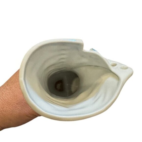 Vintage Ceramic Victorian Style Boot Vase With Floral & Gold Button Detailing - Picture 5 of 8